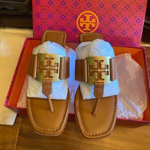 Tory Burch Georgia Sandals with Gold Emblem